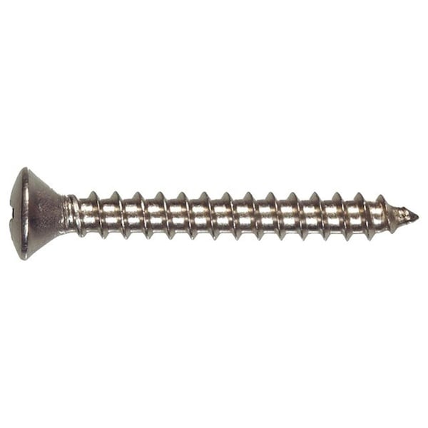 Hillman Sheet Metal Screw, #6 x 1 in, Stainless Steel Oval Head 100 PK 58975 - main